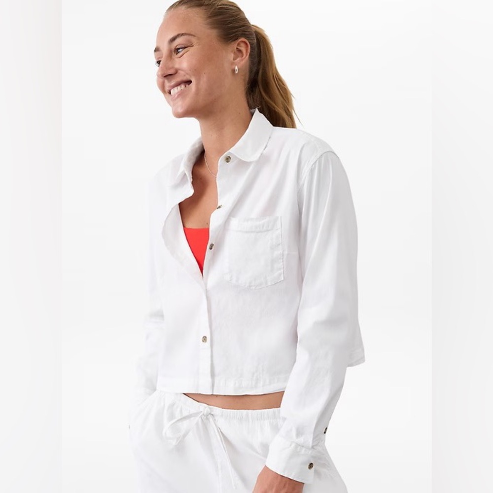 NWT Athleta Paradise Shirt White Size Small